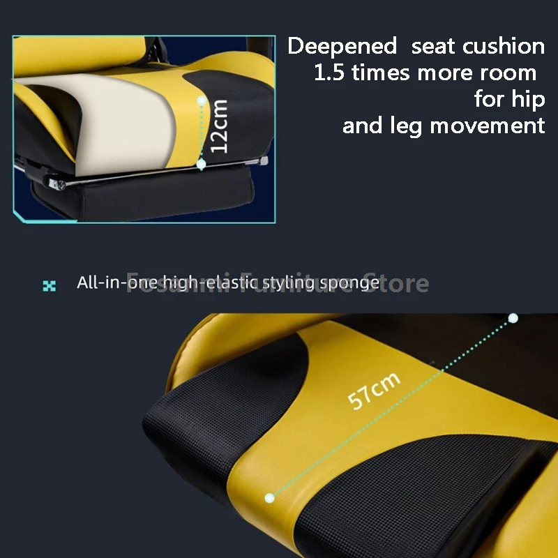 Игровое компьютерное кресло в гоночном стиле, кожаные регулируемые офисные стулья с откидной спинкой и подставкой для ног, домашнее широкое сиденье, настольное кресло для геймера