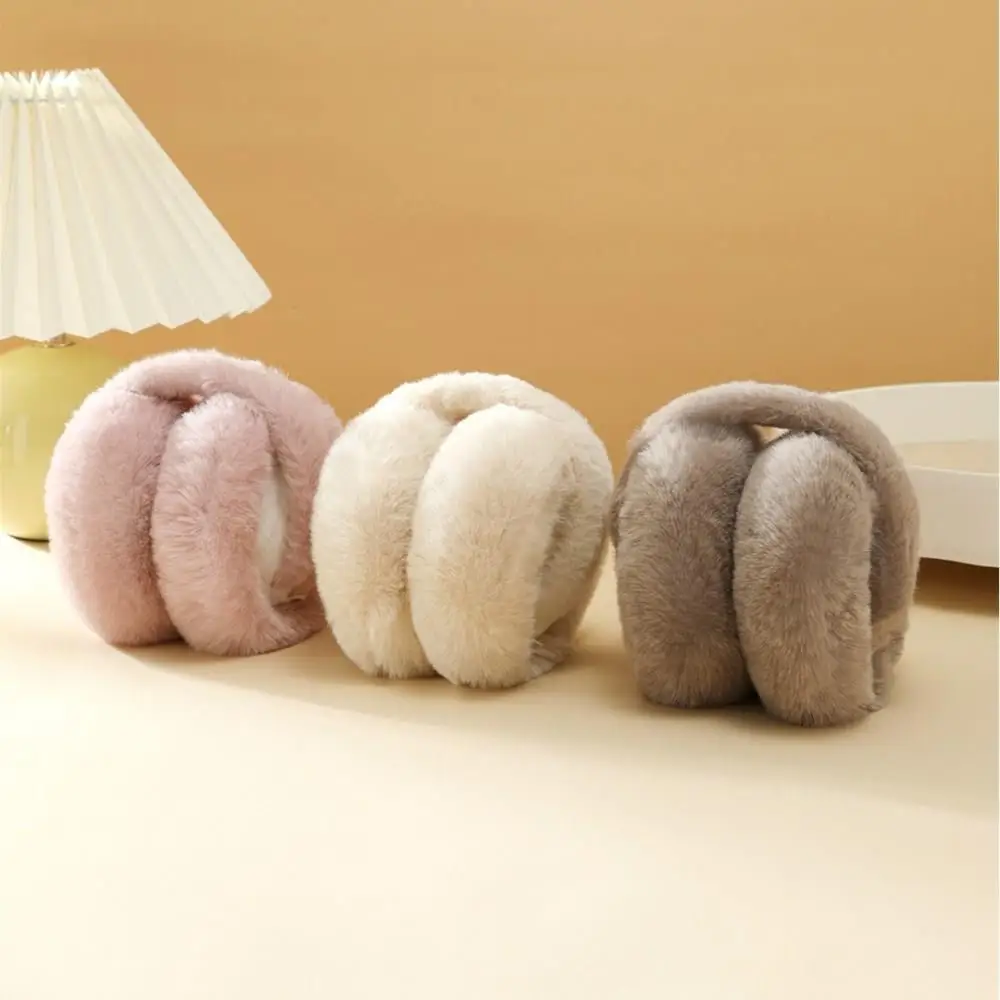 พับ Plush Earmuffs ผู้หญิงฤดูหนาว WARM Earflaps Unisex หูฟังแบบพกพากลางแจ้งแฟชั่นสีทึบ Frostproof Earcover