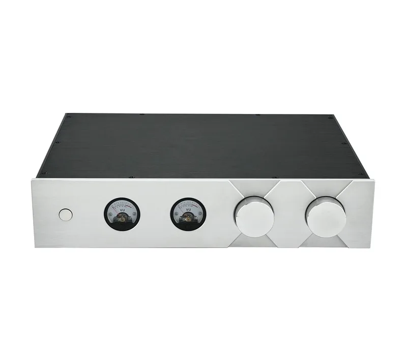 Height 90MM Silver Black Full Aluminum Tube Preamp VU Meter Amplifier Housing Chassis /AMP Enclosure /Case/ Box (425*90* 312mm)