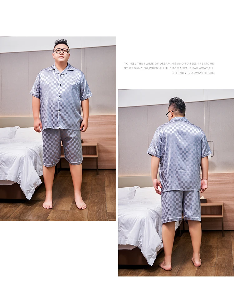 3XL-5XL Loose Man Home Clothes Round Neck Short Sleeve Man Two-piece Set Simple Printing Pajamas Set for Man Summer New