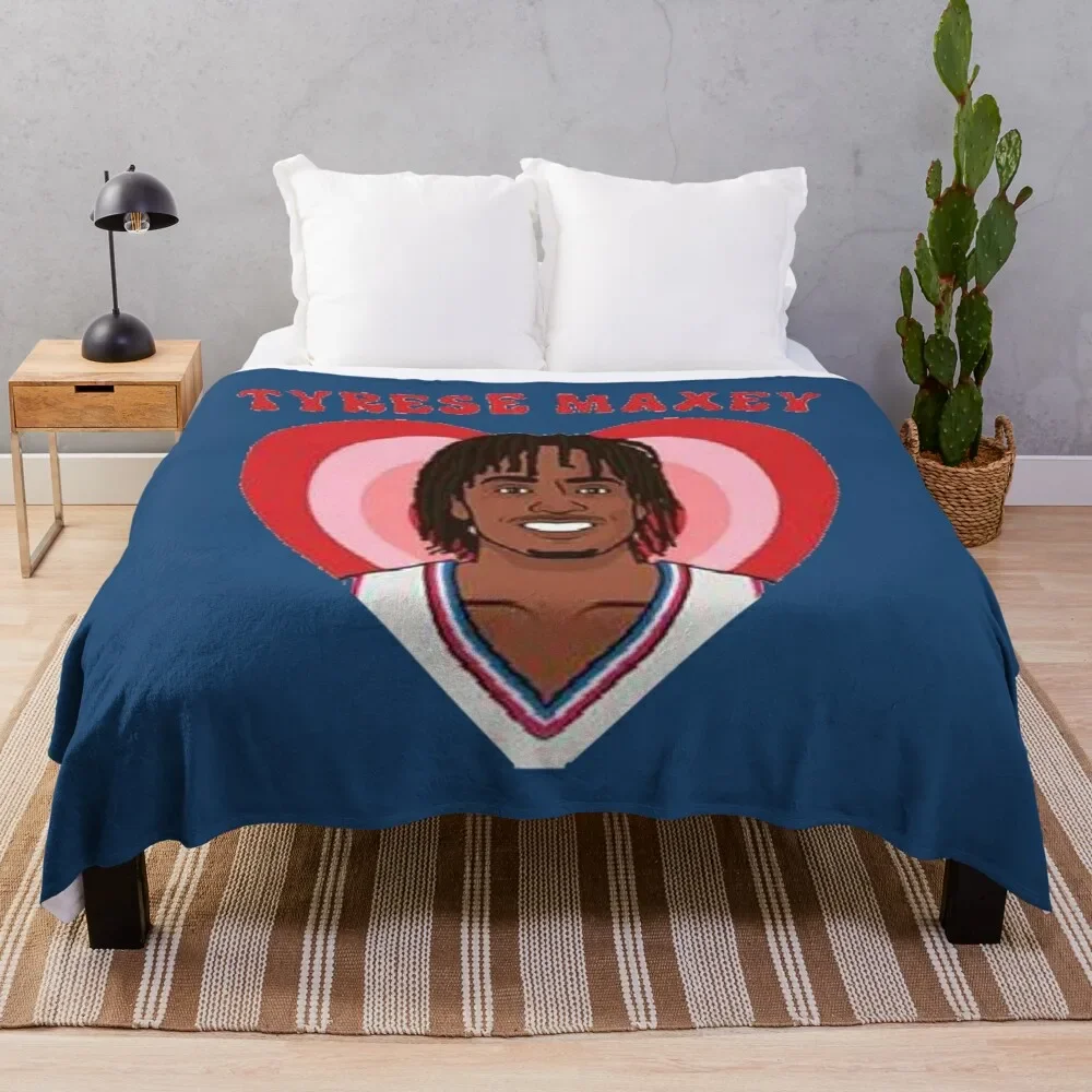 

tyrese maxey gift Throw Blanket Heavy Vintage Blankets