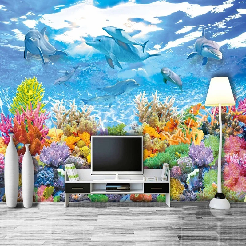 Custom Photo Wall Paper 3D Underwater World Wall Painting Living Room Children's Room Bedroom Wall Mural Wallpaper For Kids Room