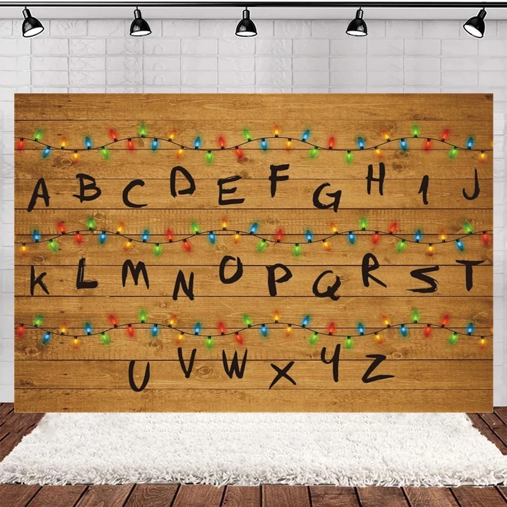 تلفزيون أمريكي غريب موضوع التصوير خلفية أضواء الأبجدية الحلقة سلسلة راية ديكور الحفلات هدية الطفل صور الخلفيات #2