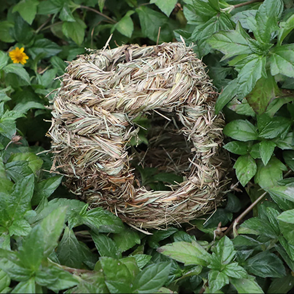 

H made Woven Bird Nest 4 hole Gardening Crafts Toy Hamster Gerbil Mountain Grass Durable Reusable Safe Environmental Protection