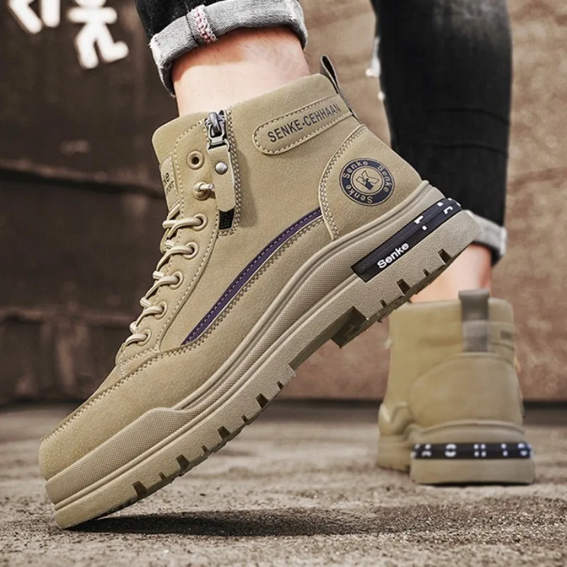 

Мужские высокие ботинки, осень 2024, уличные ботильоны, удобные повседневные мужские ботильоны, походные уличные кроссовки Botas Para Hombre