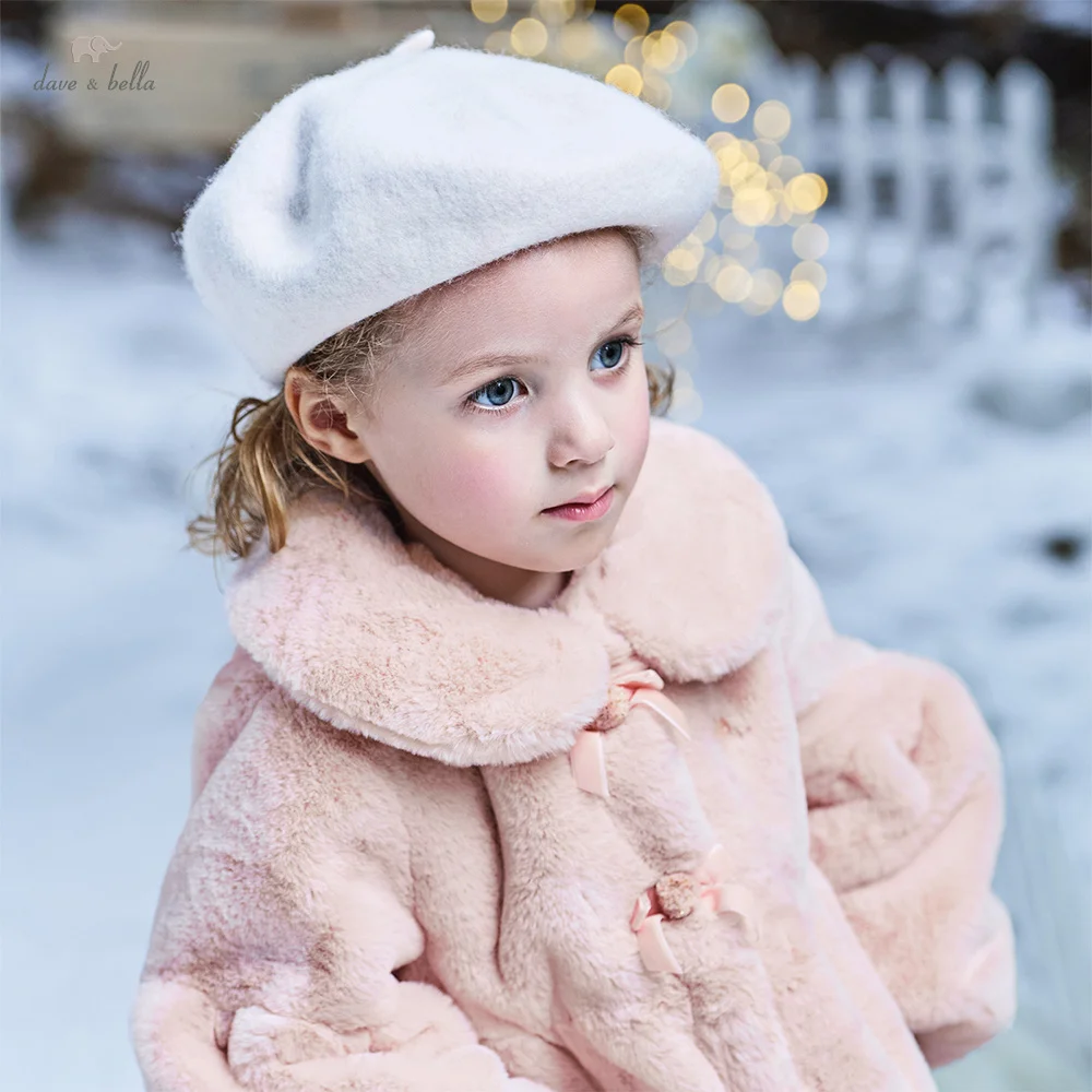 

Детское плюшевое хлопковое пальто Dave Bella, осенне-зимняя утепленная теплая куртка для девочек, праздничная верхняя одежда, детская одежда DB4253769