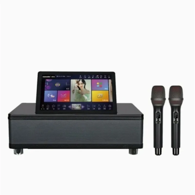 Intelligent KTV Song Selection Machine with Integrated Touch Screen Home Karaoke System Featuring Wireless Microphone