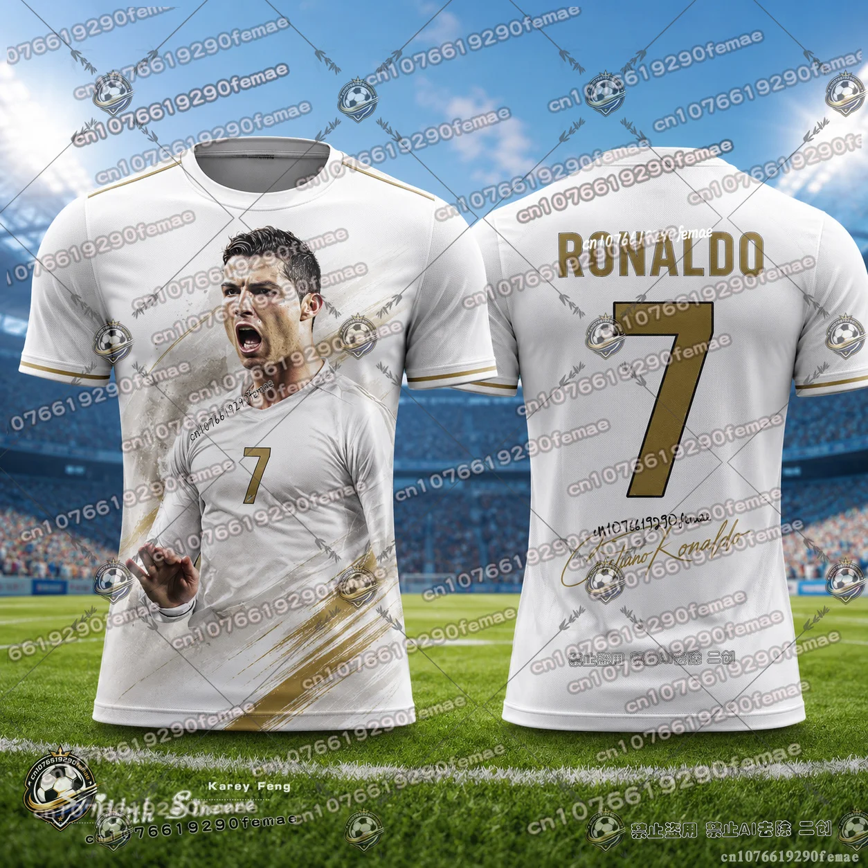 2026 Sommer Ronaldo Limitierte Fan-Kollektion Fußballtrikot Lässiges Outdoor-Sport-T-Shirt Atmungsaktiv Schnelltrocknend für Kinder und Erwachsene