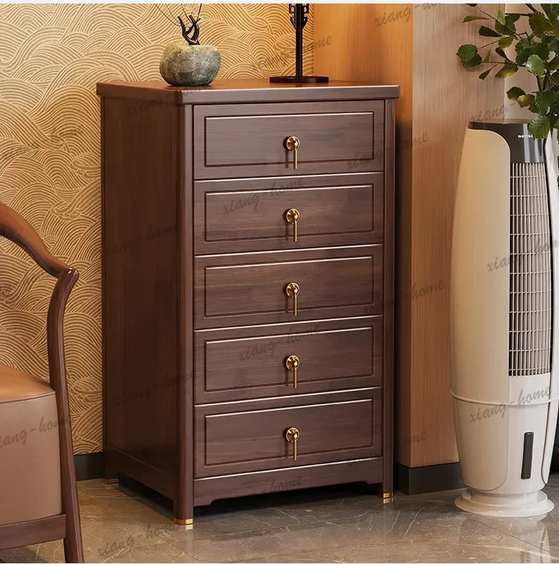 Factory Direct Luxury Solid Wood Nightstand Bedside Safe Box With LED Light For Jewelry And Document Storage Light Luxury Nordic