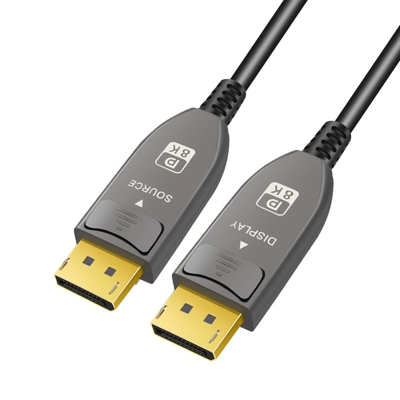 Super Sale 16K/8K Fiber Optic DP Cable 2.1 Ultra HD 144Hz 1m