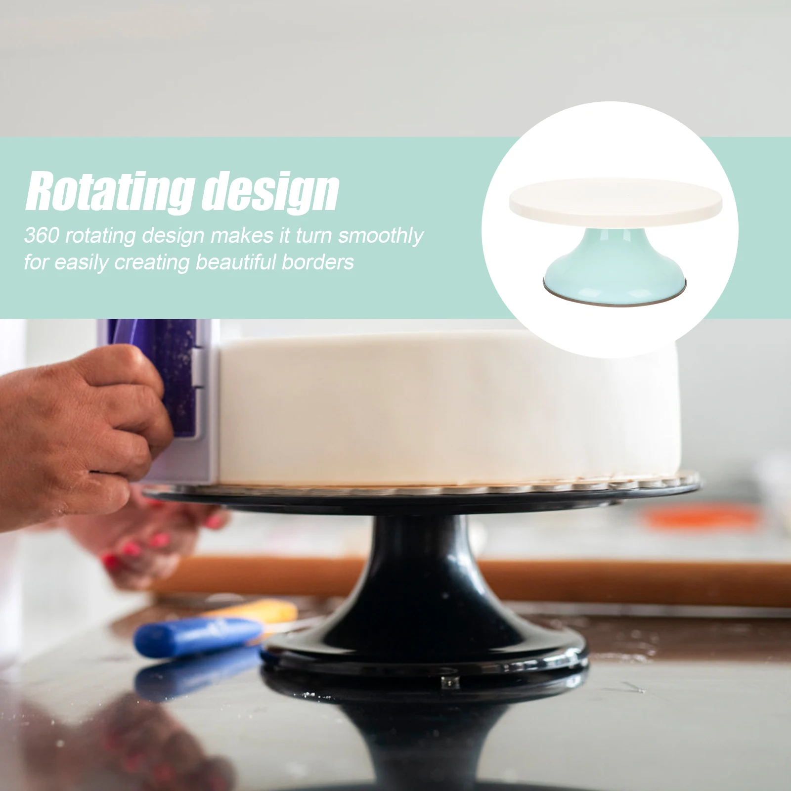 

Cake Decorating Turntable Plastic Rotating Stand White 360 Degree Smooth Spin for Baking Pastry DIY Dessert Tool Revolving Cake