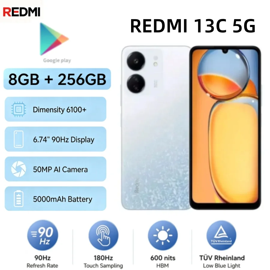 Best‑Selling 2026 Redmi 13C Mobile Handset 8+256GB Large Memory Smooth Running Capability User‑Friendly Operation Practical