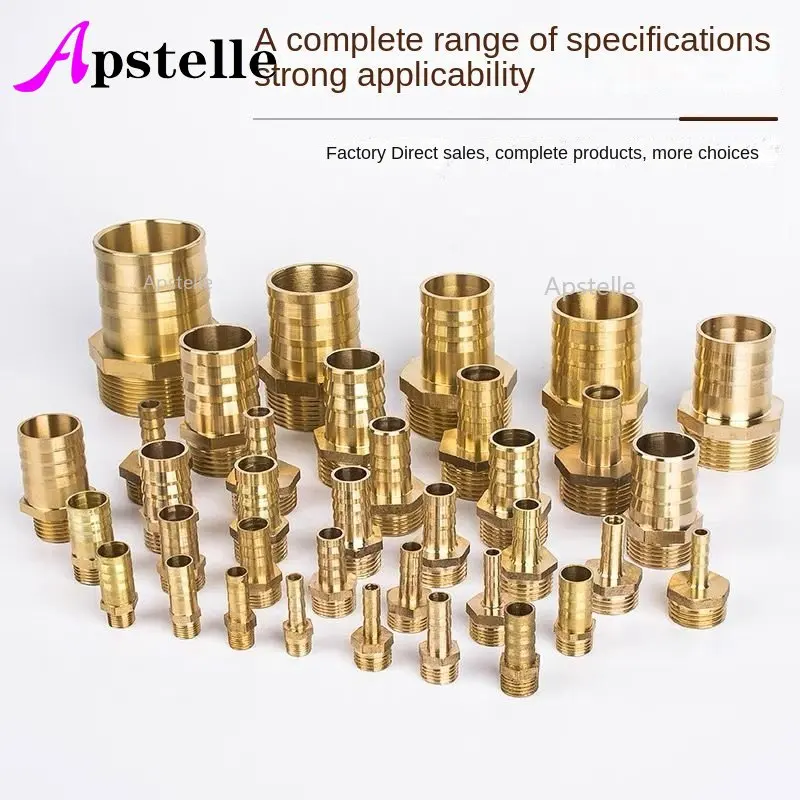 APSTELLE1PC Barb Rechte Pijp Montage Via Olie Water Gas Adapter Pagode 4 5 6 8 10 12 14 16 18 19 20Mm Messing Pneumatische Toren