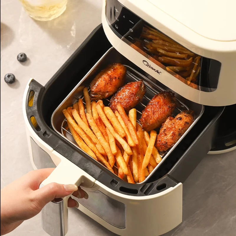 Square Air Fryer Accessories 304 Stainless Steel Airfryer Grill Rack And Oven Baking Pan For Cosori/Ninja/Foodi Cooking Basket