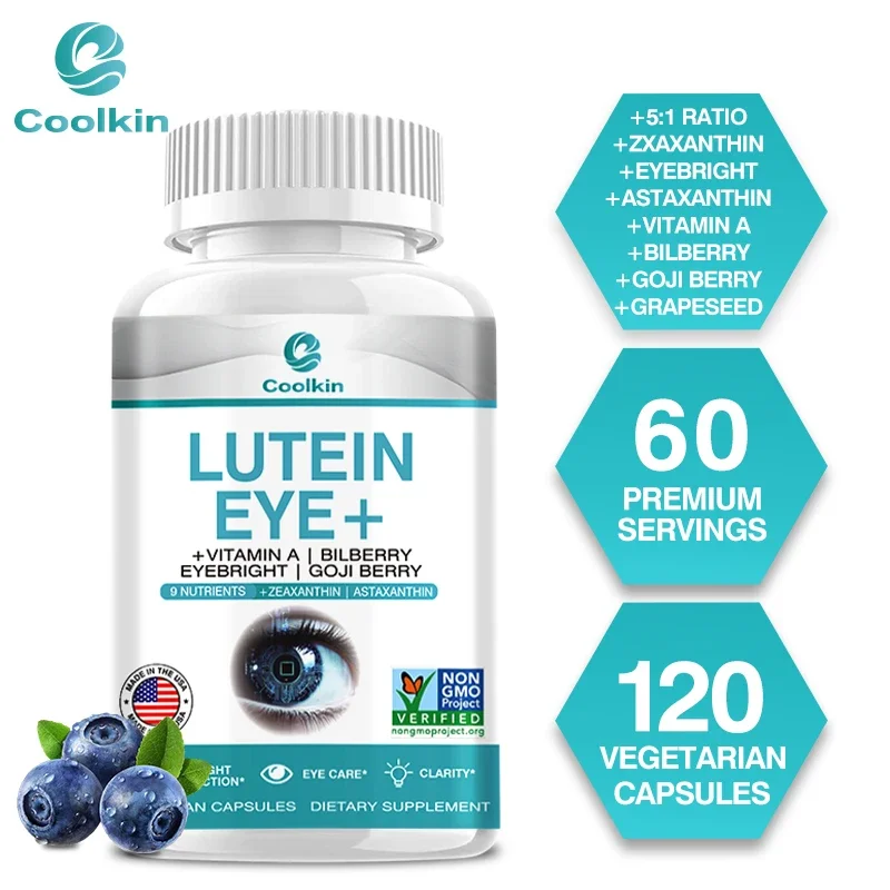 

Lutein - with Zeaxanthin and Bilberry Extract Support Eye Strain Dry Eyes and Vision Health Lutein Blend for Adults Aging