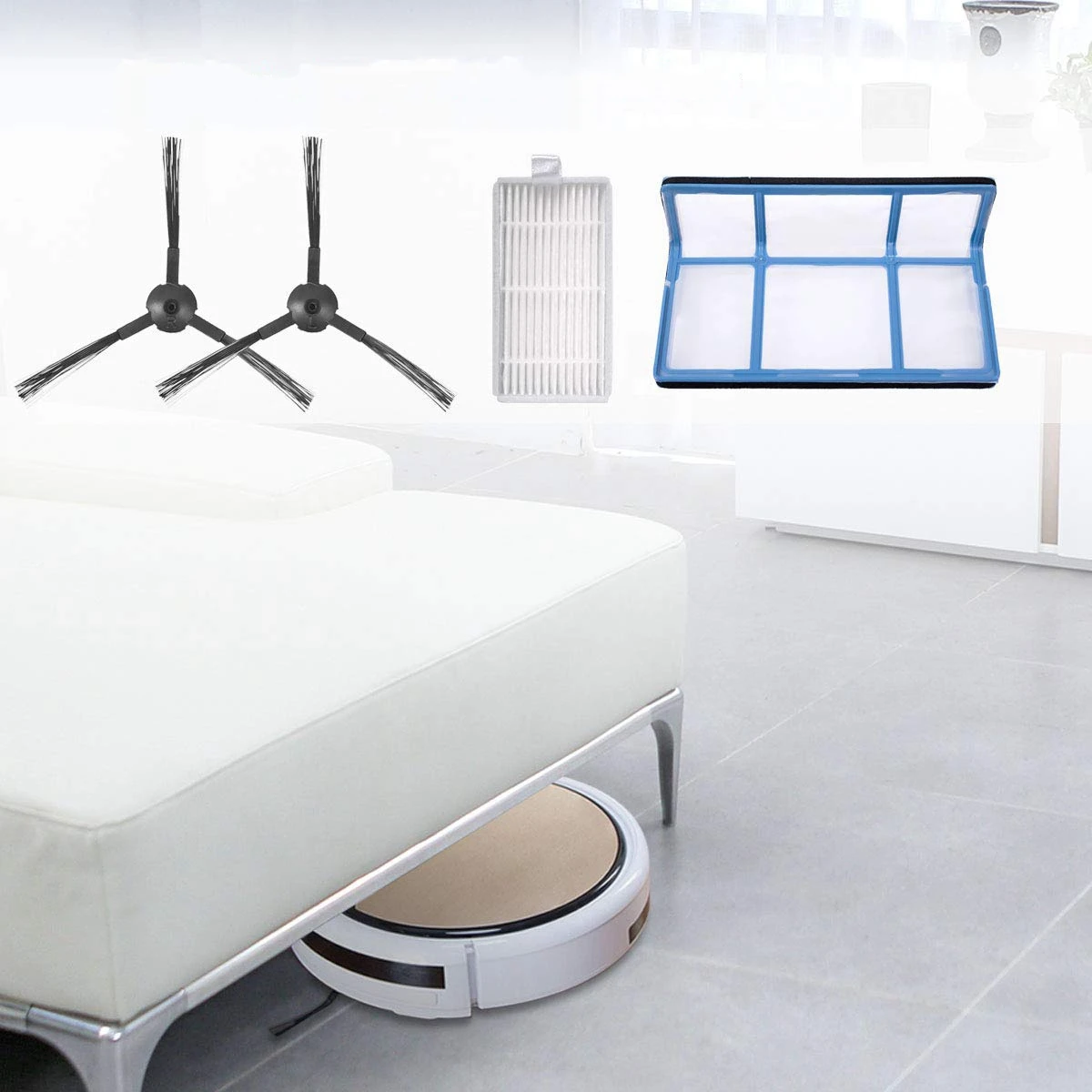 Ilife-ロボット掃除機用の交換用アクセサリキット,フィルター,サイドフィルター,v3,v3s,v5,v5s,v5s用