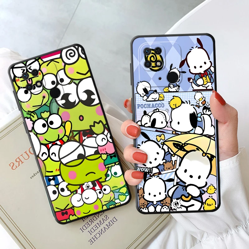 الكرتون الثلاثي الوردي الأزرق الأخضر سلسلة قضية الهاتف ل Xiaomi Redmi 12C A2 + 10A K80 A4 14C 9A 13C 9T 9C A3 K40 Pro A3X A1 + 10C A5 9