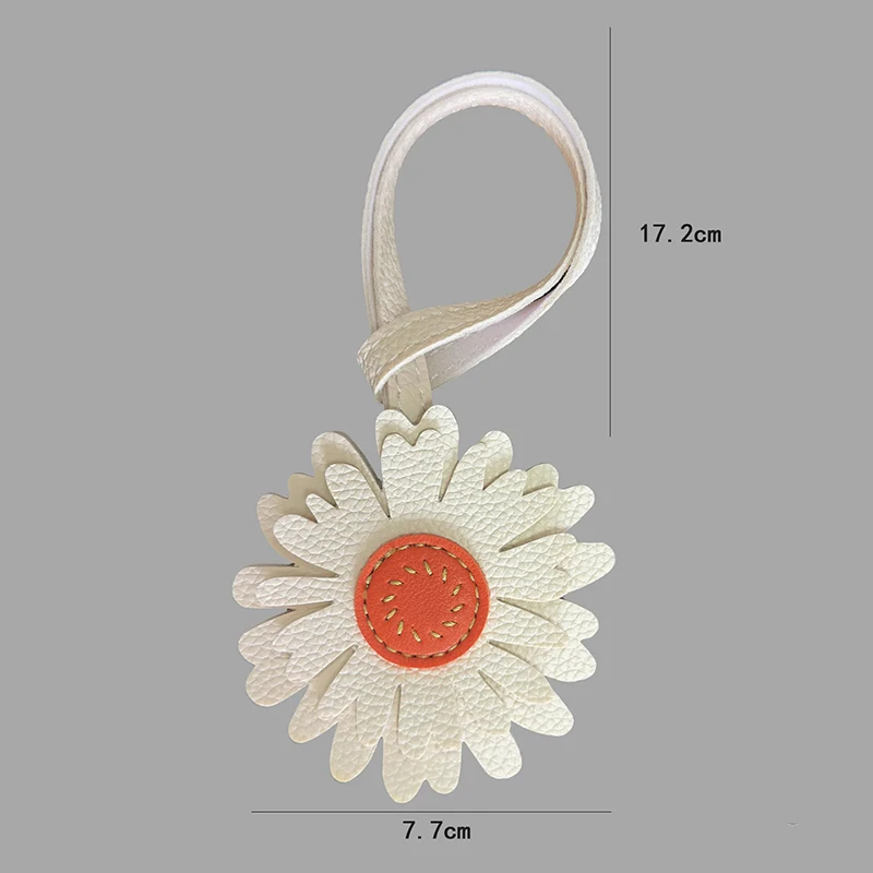 EverToner Handmade hand-sewn daisy-shaped bag pendant car keychain decoration gift