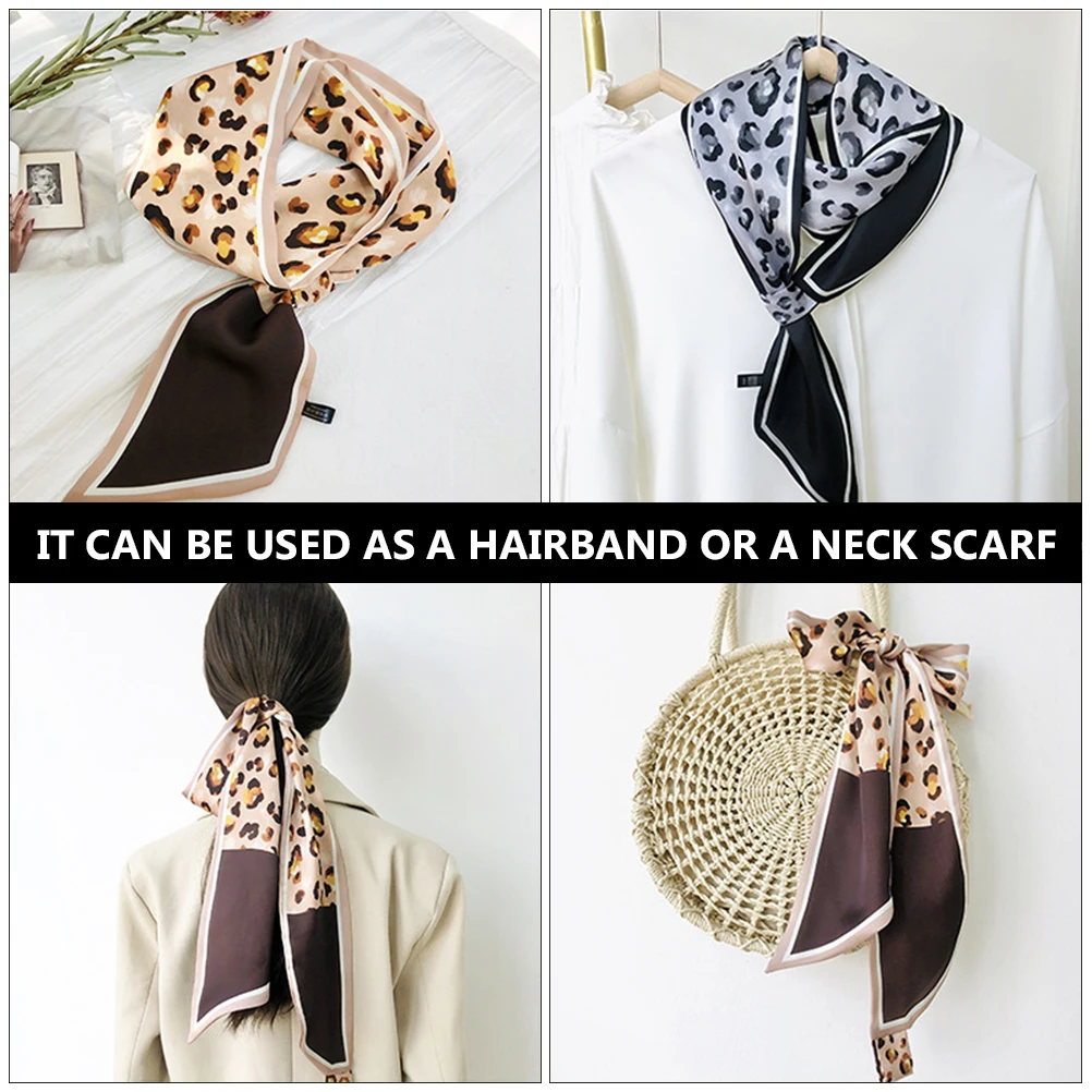 

2Pcs Silk Scarf Neck Ponytail Hairb Versatile Artificial Simulated Smooth Lightweight Gift Birthday Festival Party