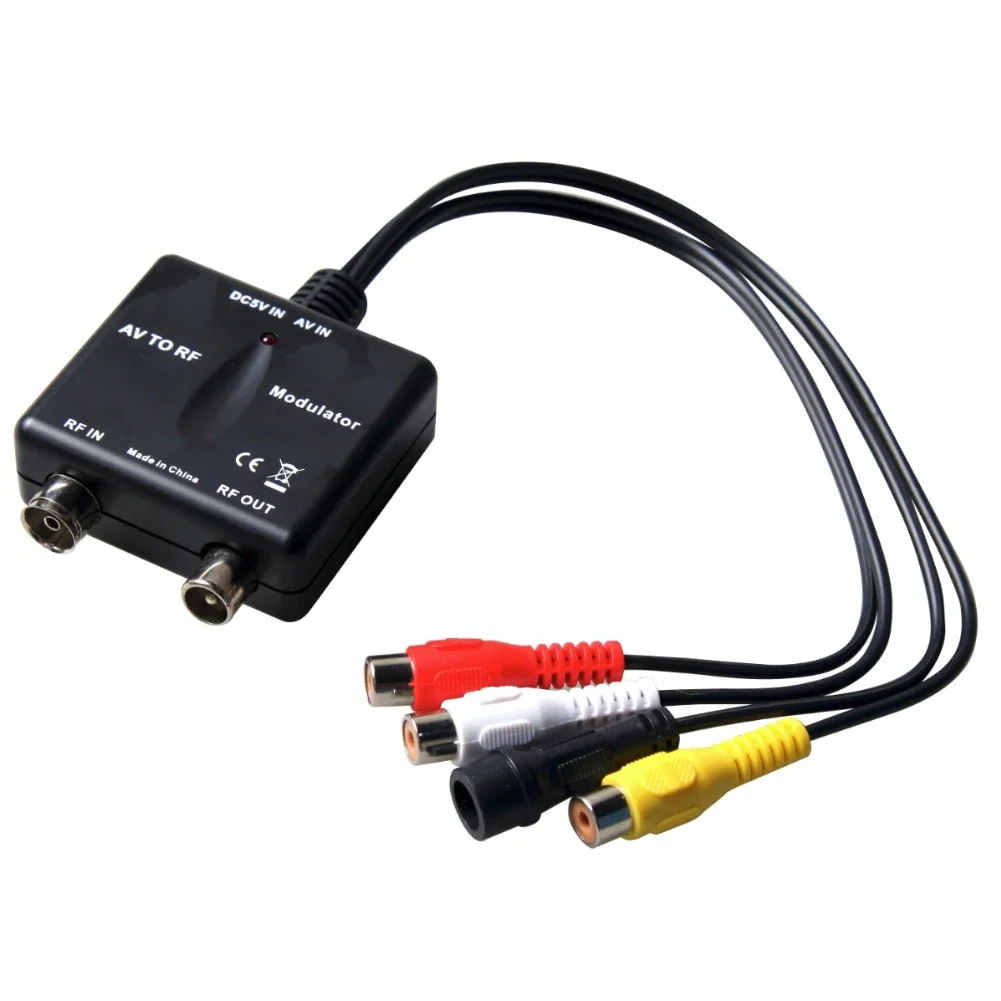 Compact Size RF Output Device Cable TV Solution 260 * 55 * 21mm AV To RF Modulator Audio Video Output Exquisite Craftsmanship