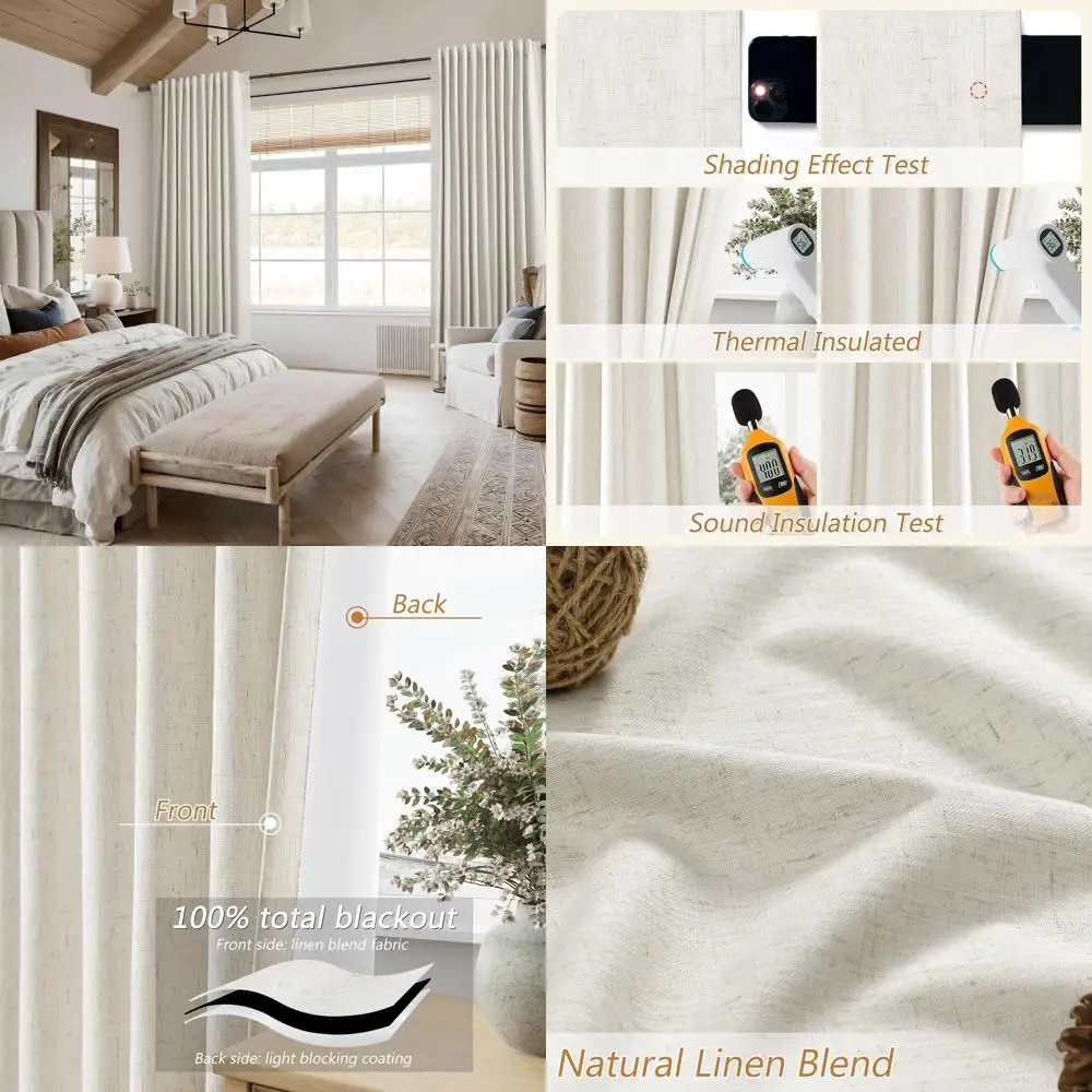 

Thermal Insulated Blackout Curtains, 52x108, 2-Panel Set for Living Room/Bedroom, Back Tab Design