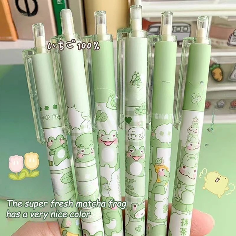 

10Pcs Cute Cartoon Frog Gel Pens Kawaii Ballpoint Pen Fashion Writing Smooth Pens School Office Supplies Student Stationery Gift