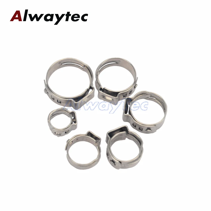 

10 шт. хомуты для шлангов с одним ухом, бесступенчатые 7,8-11,3 мм, хомуты для шлангов из нержавеющей стали 304, зажимные кольца для уплотнения видов шлангов