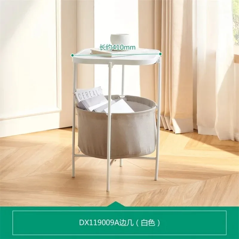 

Modern Square Coffee Table with Removable Basket, Stylish Side Table for Living Room and Balcony Storage Side Table Mesas