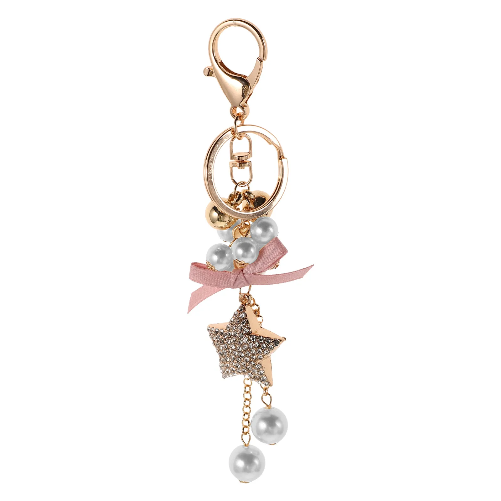 

Butterfly Bow Keychain Handbag Pendant Zinc Alloy Fabric Lightweight Bag Accessories Star Shape Key Rings Women Purse Charms