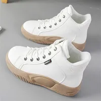 Hightop Real Leather Women's Sneakers With High Top White Boot Women Shoes Women's Boots 34 Sport Different Products