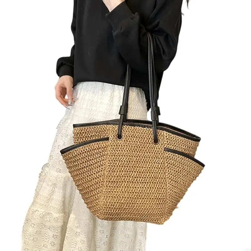 Natural Woven Straw Bag Beach Bags Suitable for Beach Swimming Pool Large Capacity Handcrafting User Friendly Carry All 24BD