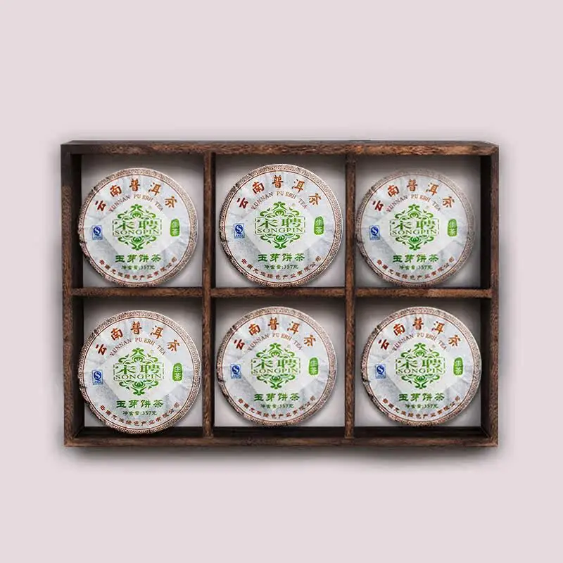 Cup tea rack Zisha pot Bogu  Burnt paulownia tea rack Tea  48 grid wall