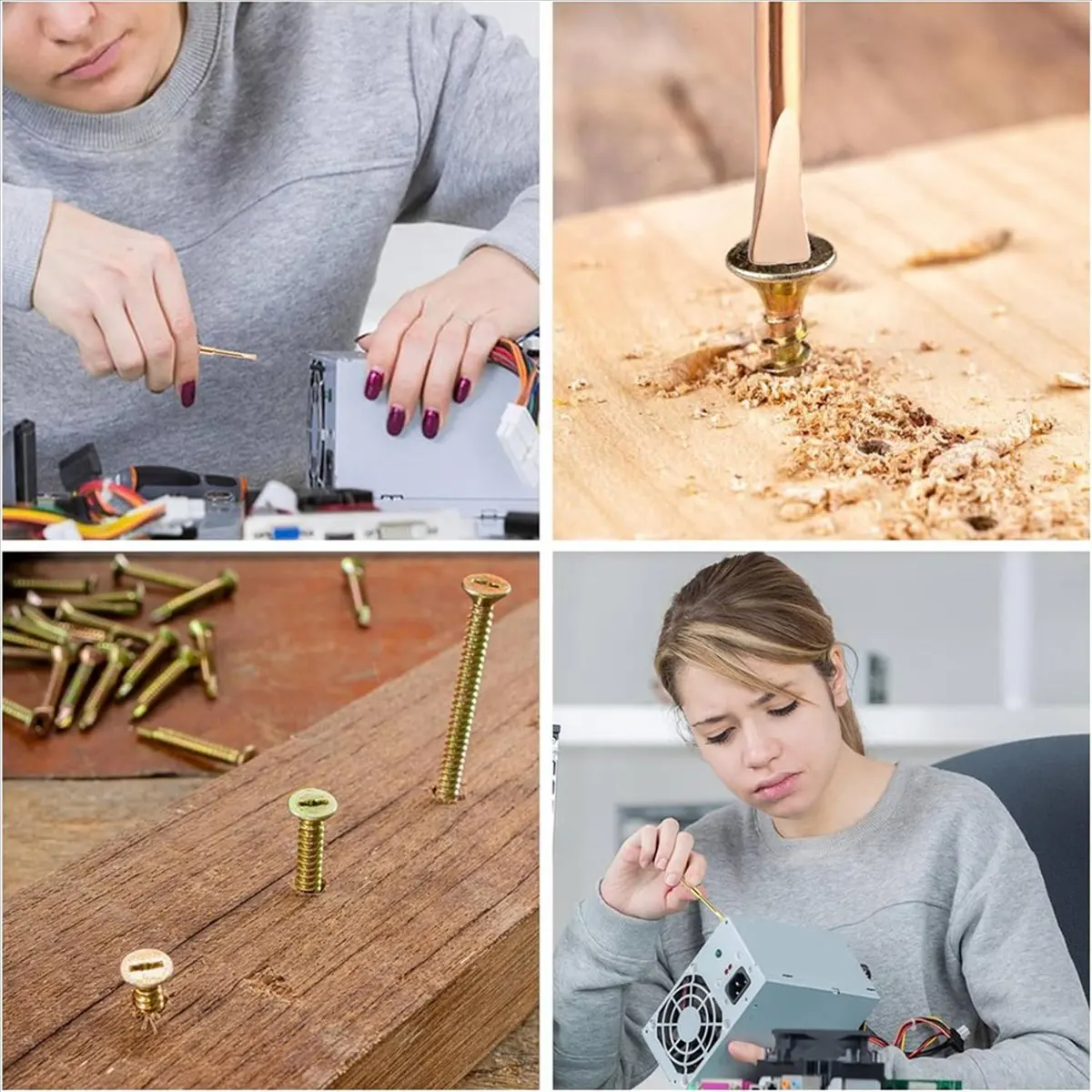 

4 PCS Bracelet Screwdriver Titanium Steel Mini Screwdriver Jewelry Repair Tools Slotted Screwdriver