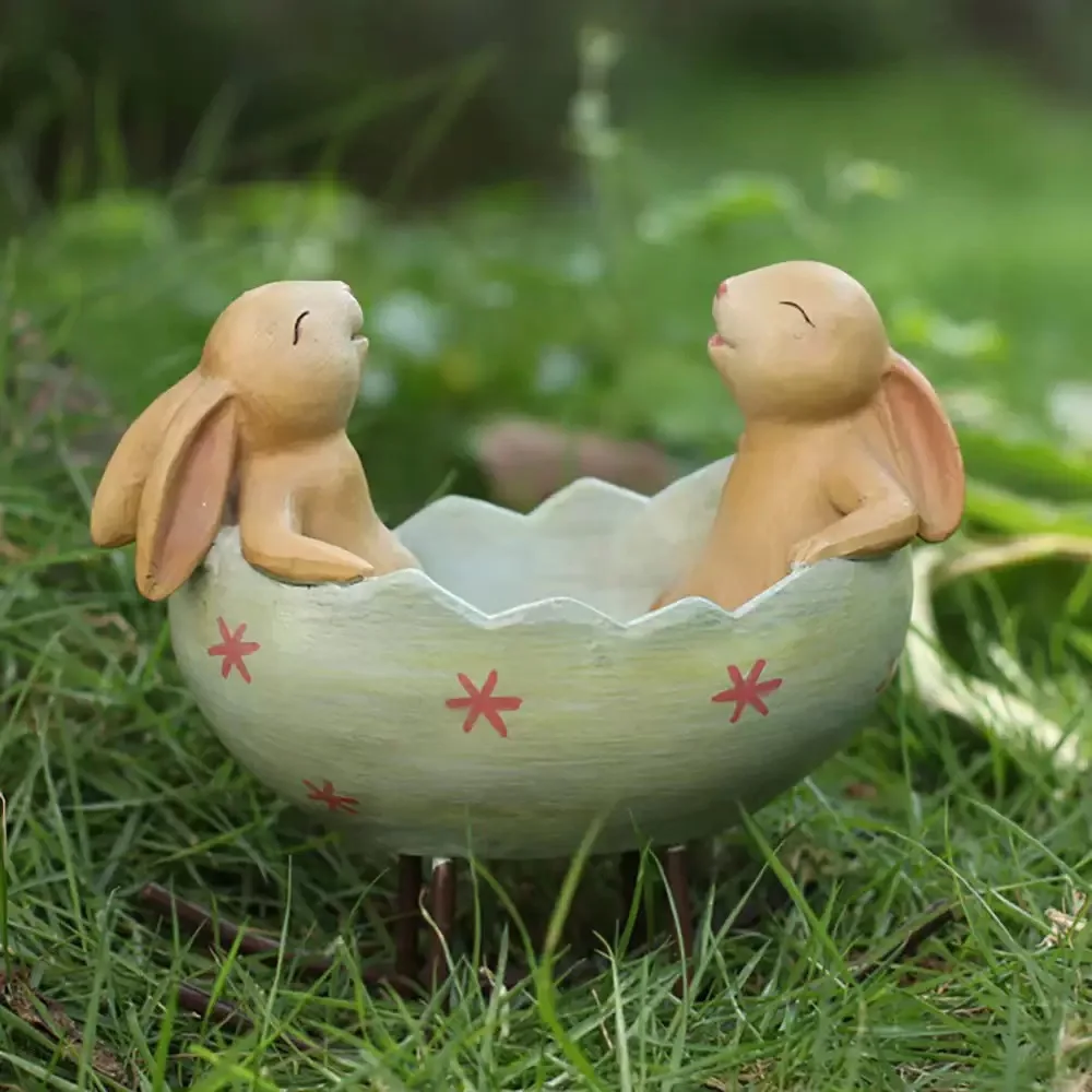 Easter Bunny Egg Shell Ornament - Garden Decor, Home Yard Easter ornament