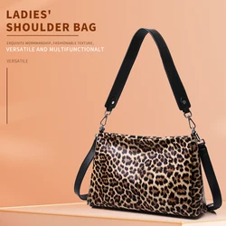 New Fashion Genuine Leather Women's Bag Multi functional Shoulder Bag Leopard Pattern Large Capacity Crossbody Bag & Purse