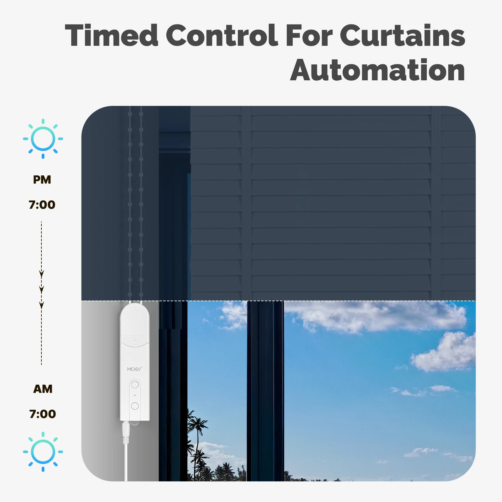 Automatic timer schedules for smart roller blinds