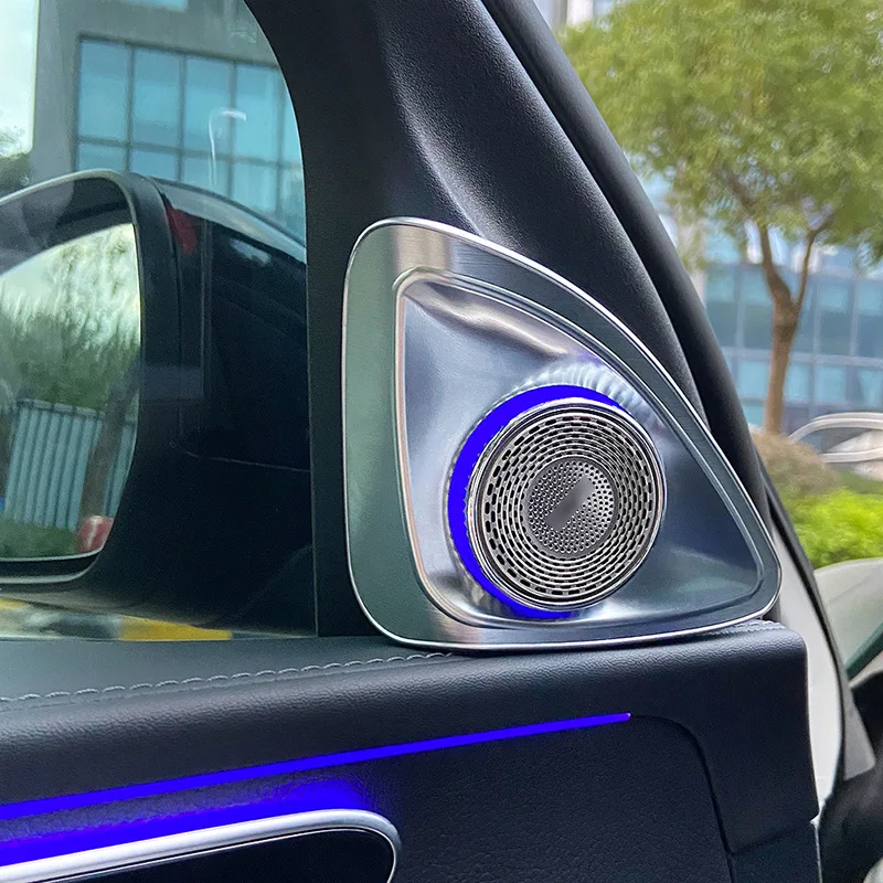 4D Rotation Glow Tweeter Speaker For Mercedes Benz W222 W205 W213 X253 W222 W177 GLB GLC A Loudspeaker LED Treble Audio Trumpet