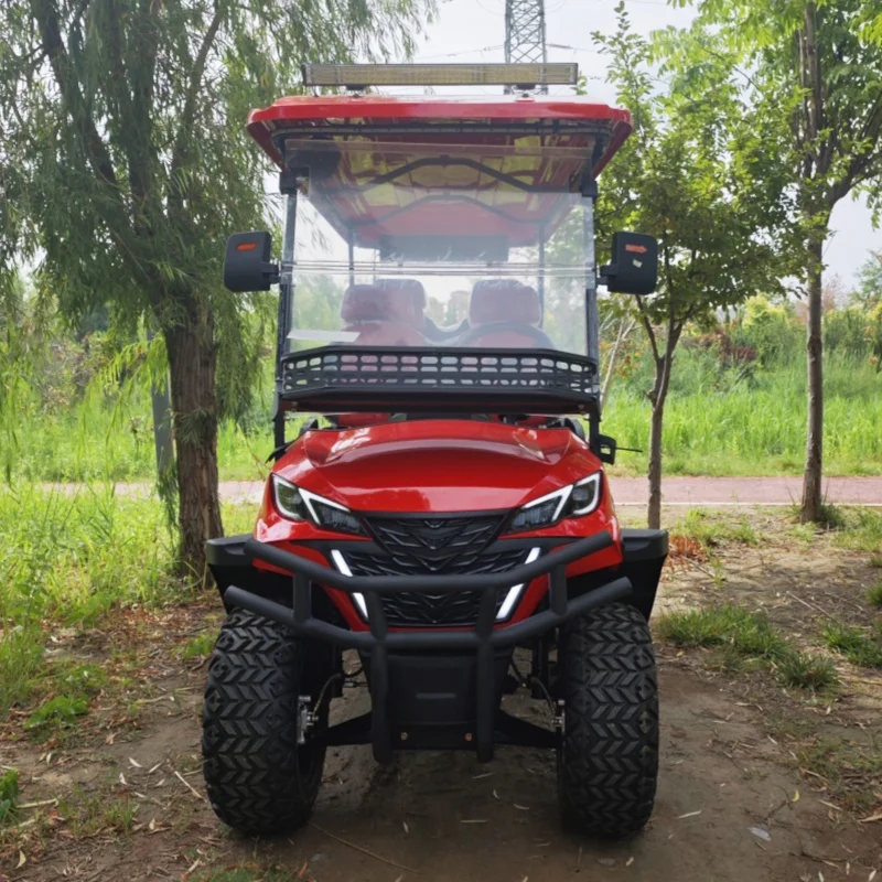 

Hot Sale Low MOQ New Design Lithium Farm Cart Electric Golf Cart With Bluetooth Speakers Front Bumper And Front Basket Design