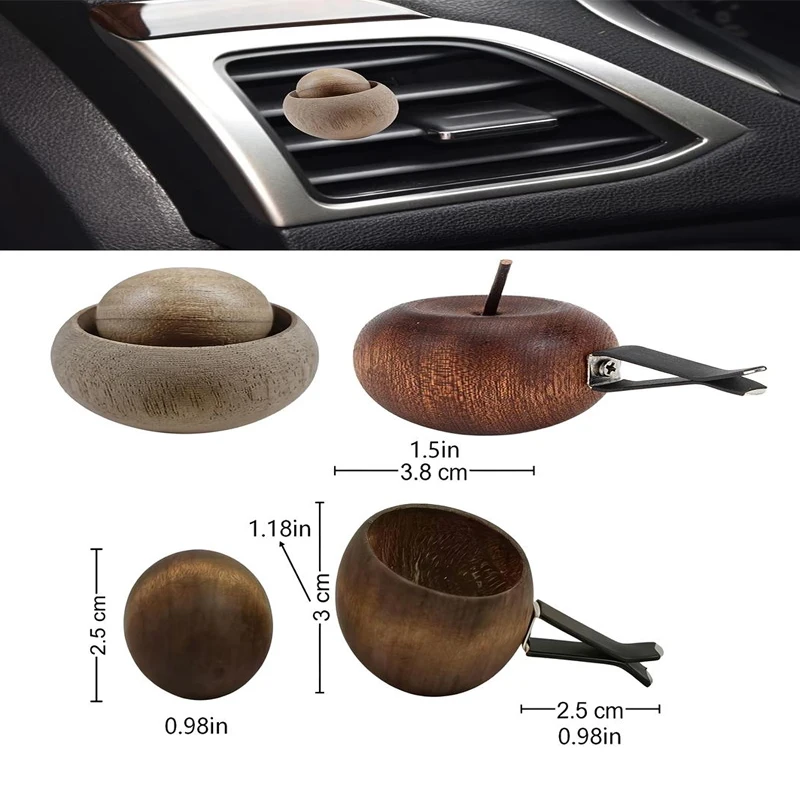 Mini Natural Wooden Fragrance Oil Diffuser Scent Aroma Diffuser For Car Bedroom Living Room Bathroom Air Freshening Accessory