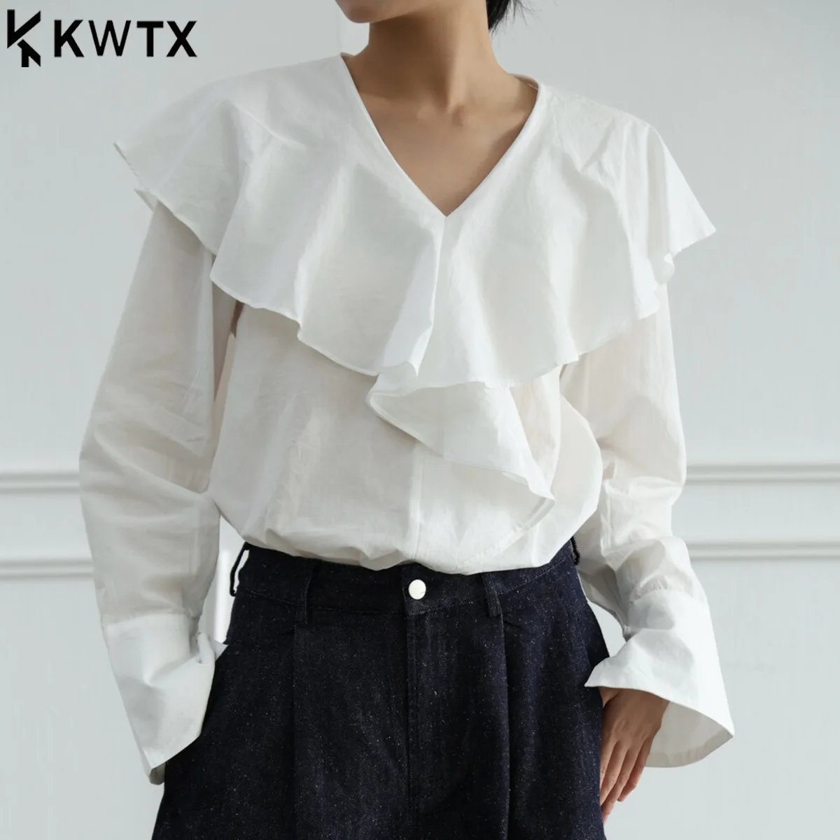 

KWTX 2025 Fashion Elegant Long Sleeve Blouse Women’s Casual Linen Cotton Peplum Top-Stylish Versatile Daily Wear Boho Chic Shirt