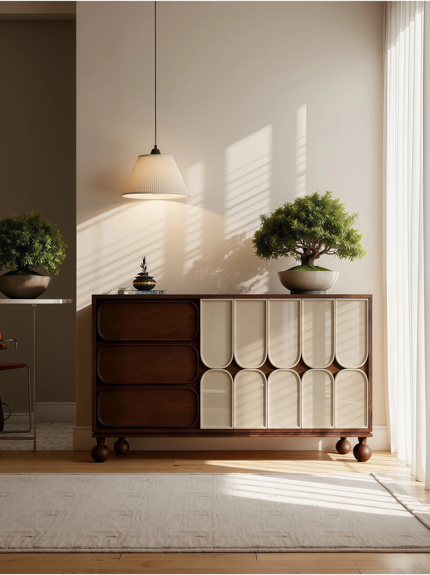 Advanced sense door storage cabinet integrated with wall storage two-in-one side cabinet