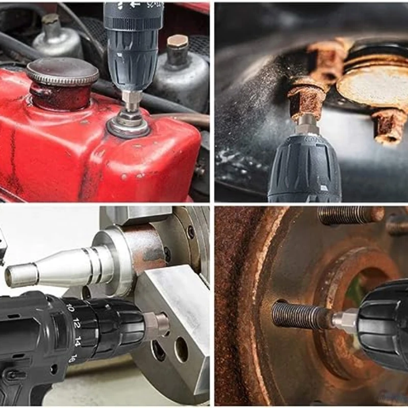 14pcs Damaged Screw Extractor Drill Bit Kit Broken Nut Extractor Bolt Remover Extractor Car Tools Set 6.35-19mm in Tool Box