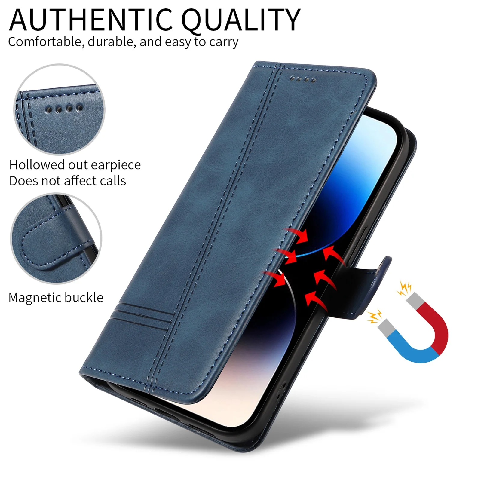 Premium Leather Flip Case for iPhone 14 Pro Max