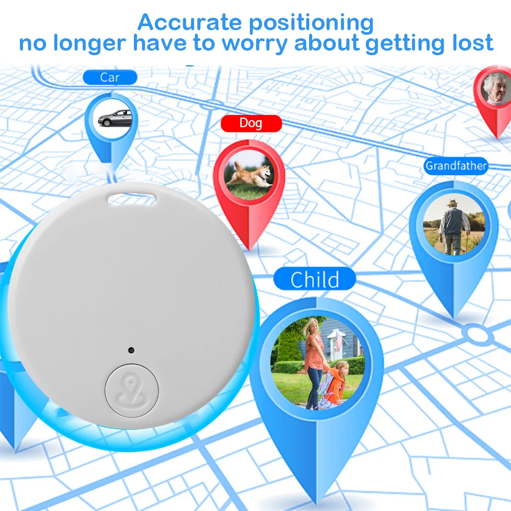 Traqueur GPS sans fil Bluetooth pour enfants, localisateur mobile 5.0, détecteur de suivi de clé d'animal de compagnie, sac d'enfant, portefeuille, mini pendentif, localisateur électronique