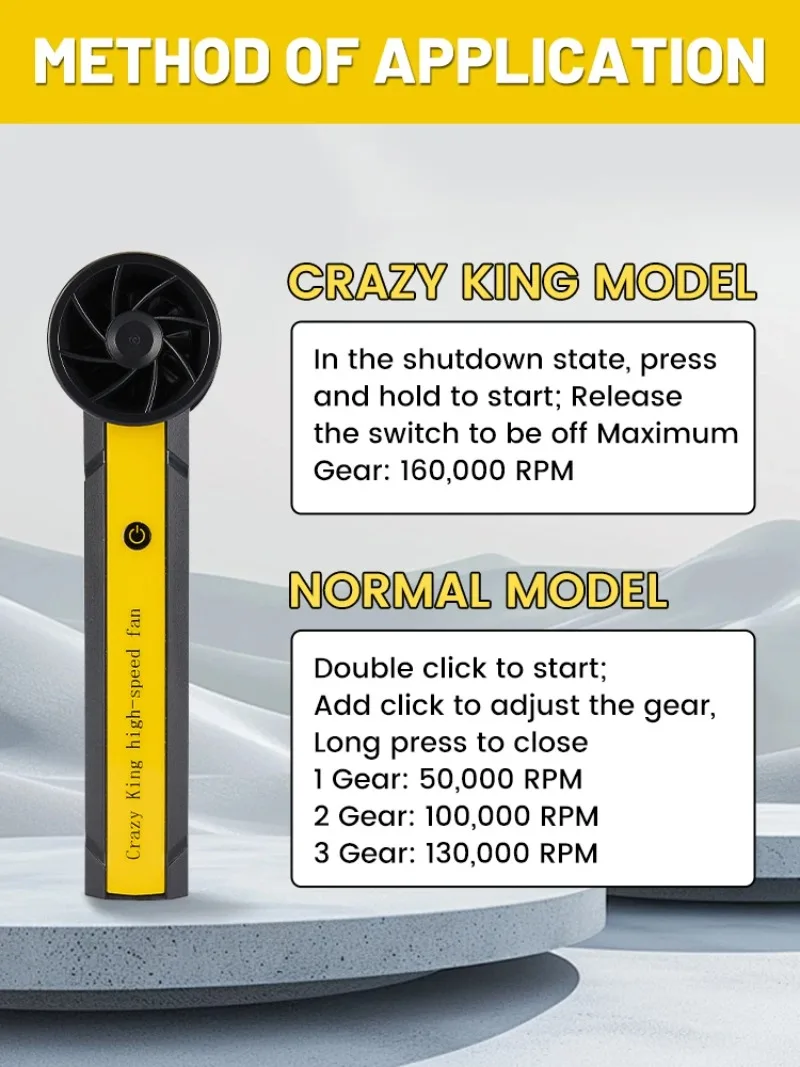 160000 دورة في الدقيقة محرك بدون فرشاة مروحة توربو كهربائية عالية السرعة مروحة توربو عنيفة 10000 مللي أمبير USB قابلة للشحن منفاخ غبار قوي #6