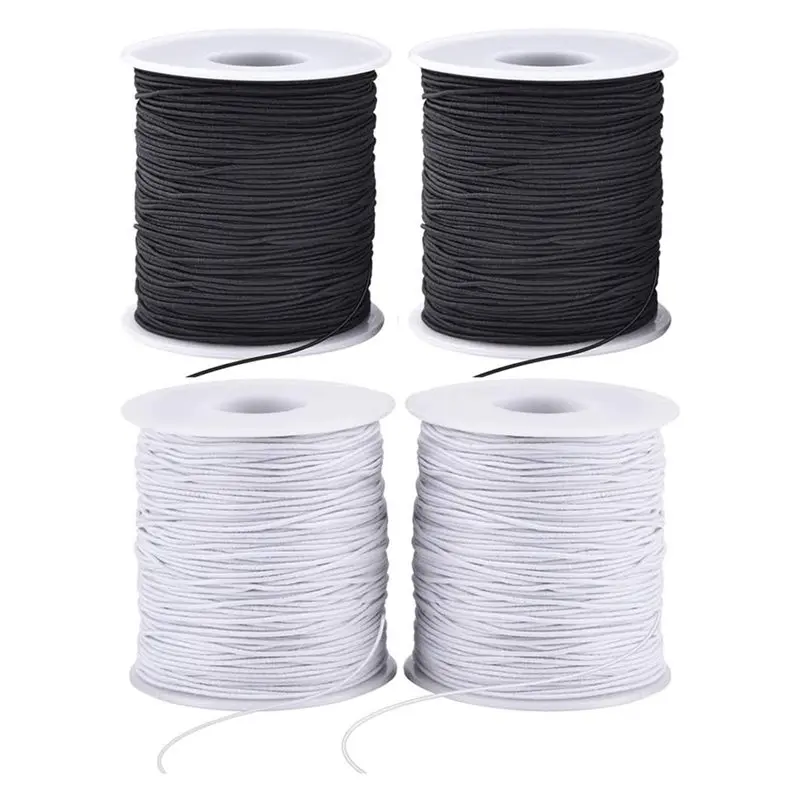 

【LAST CHANCE】Elastic Cord 1 Mm For Jewelry Making, Stretchy String For Bracelets- 4 Rolls Sturdy Elastic Cord For Necklaces