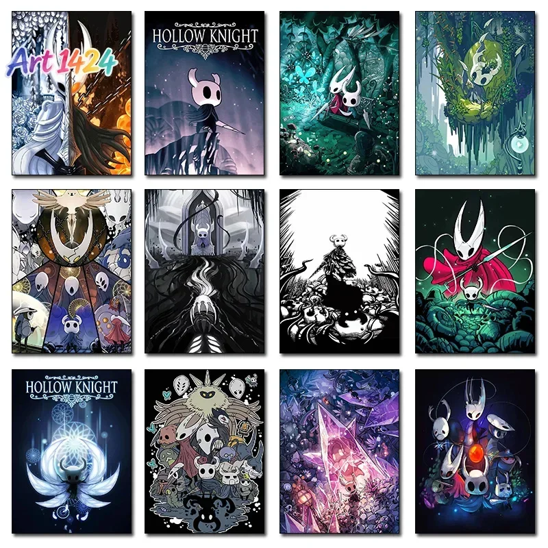 Hot Video Game Anime Hollow Knight Cartoon Characters Poster and Prints Canvas Painting Wall Art Pictures Home Gamer Room Decor