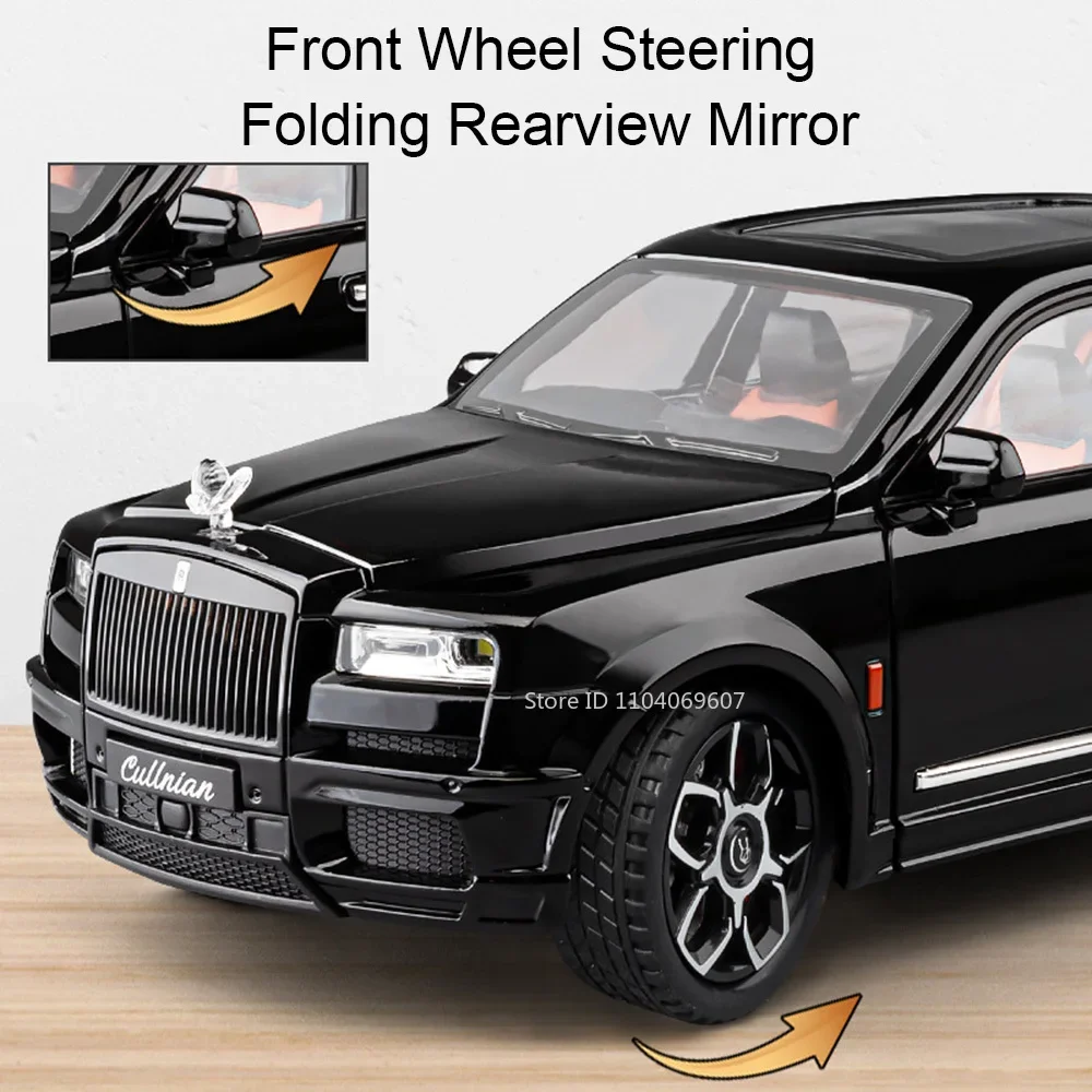 1:20 ロールスロイス カリナン BBモデル おもちゃの車 合金ダイキャスト SUV サウンドライト ドア開閉 プルバック シミュレーション車両 男の子向けギフト