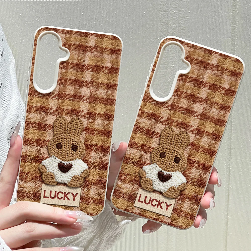 Cute Rabbit Phone Case For Samsung S26 S25 S24 S23 Ultra S24 FE A57 A55 A54 A53 A17 A16 A15 A07 A06 A05S A37 A35 A34 A26 Covers