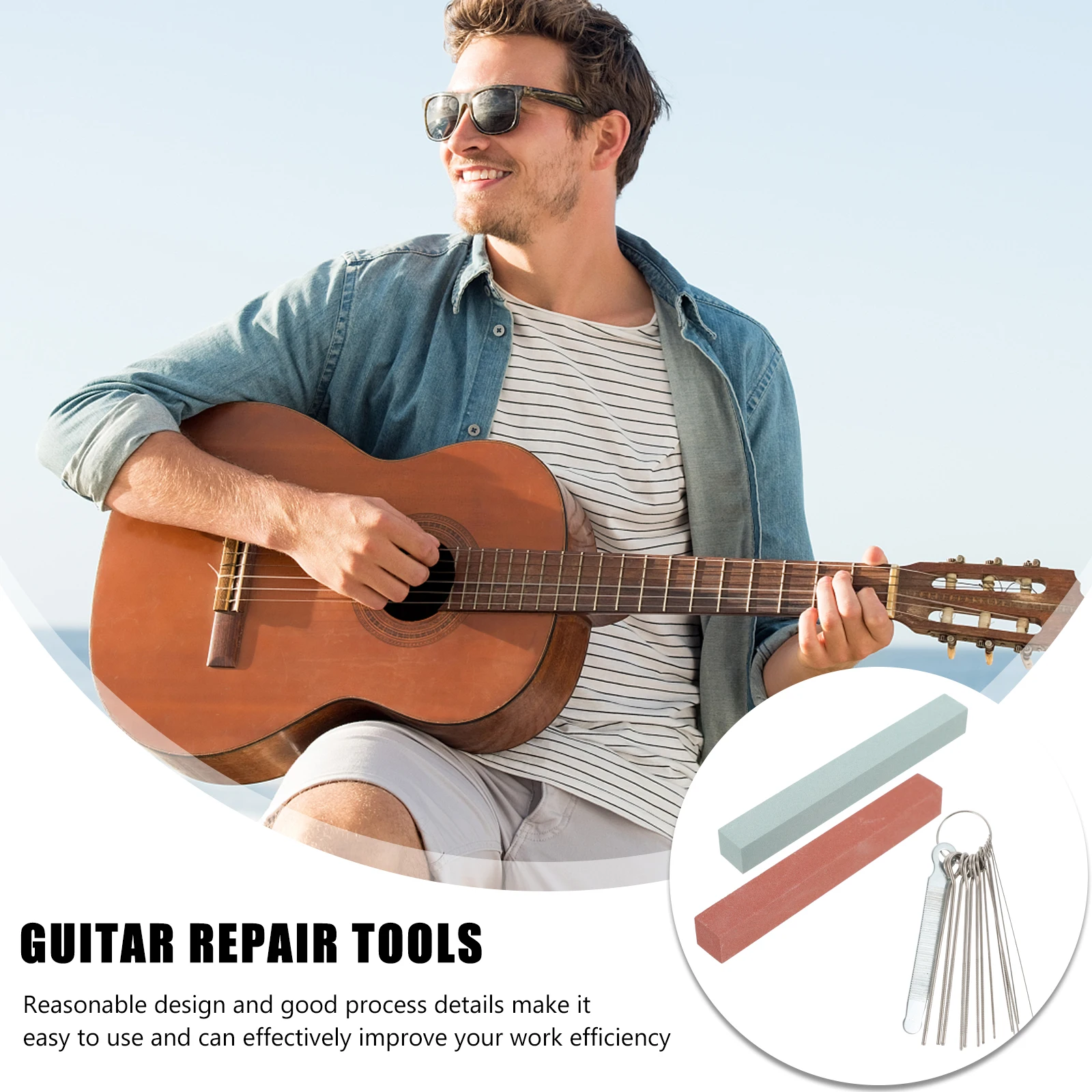 

1Set Guitar Maintenance Tools Professional Grinding Stone for Guitar Nut File Bass Fret Polish Repairing Accessories Equipment